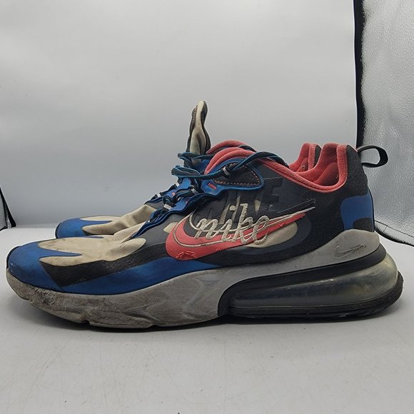 Nike Air Max 270 React Mens 10.5 White Blue Time Capsule Edition Shoes CT1616400 - Picture 5 of 13